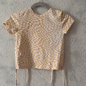 Teenage Yellow and White Checkered Top